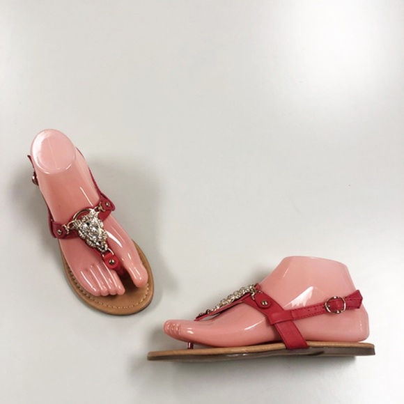 Flat Sandals from Fashion Focus - Banana-1 Red - Picture 1 of 3